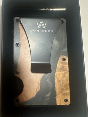 Avantwood Wood & Black Resin Minimalist Wallet